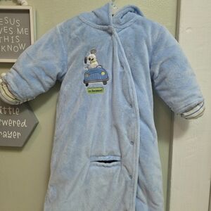 Carter's Light Blue Snow Sack with Car and Dog